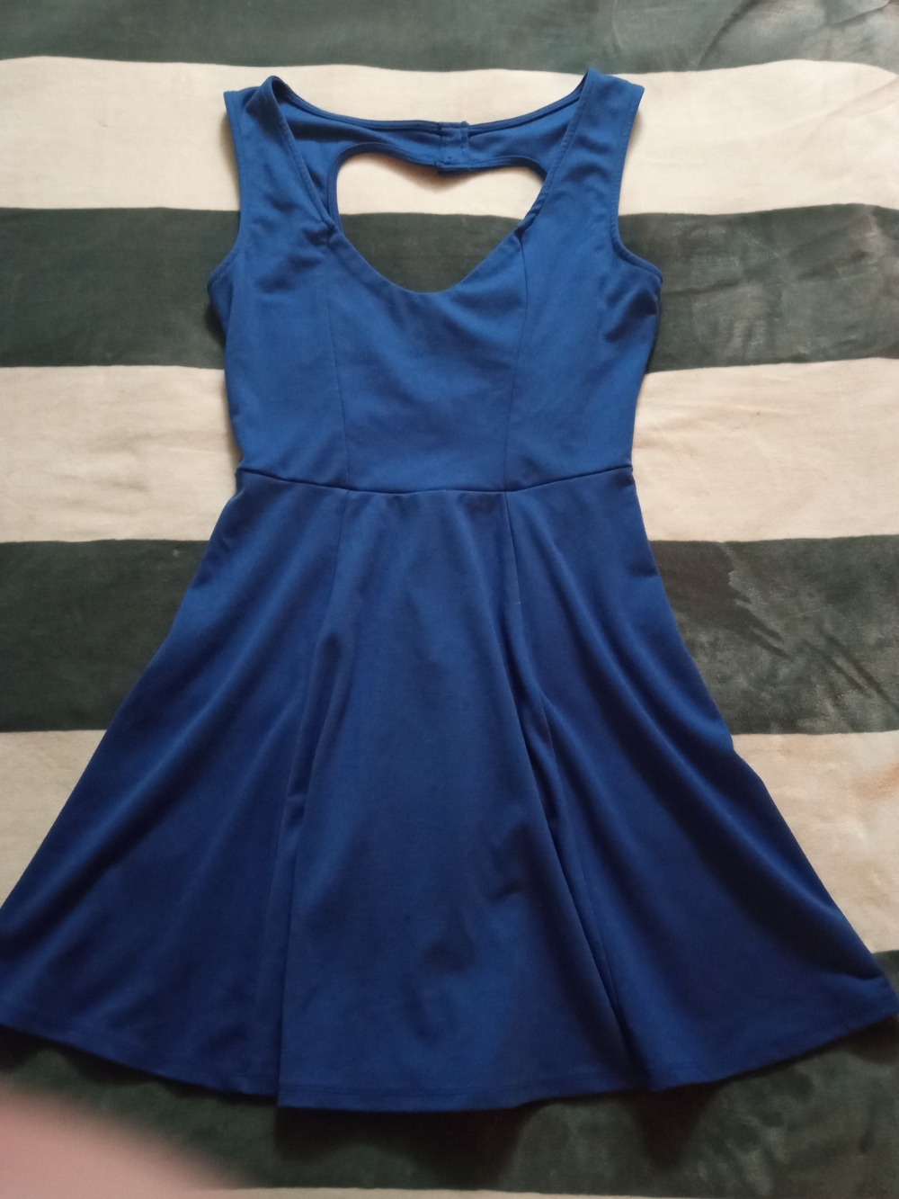 Miss Chievous Cobalt Blue Fit-and-Flare Dress with Open Back